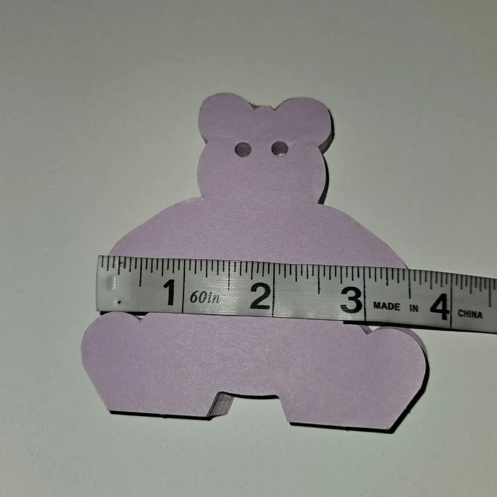 VTG Purple Teddy Bear Shaped Notepad 3.5x4 SMALL 75+ Sheets READ